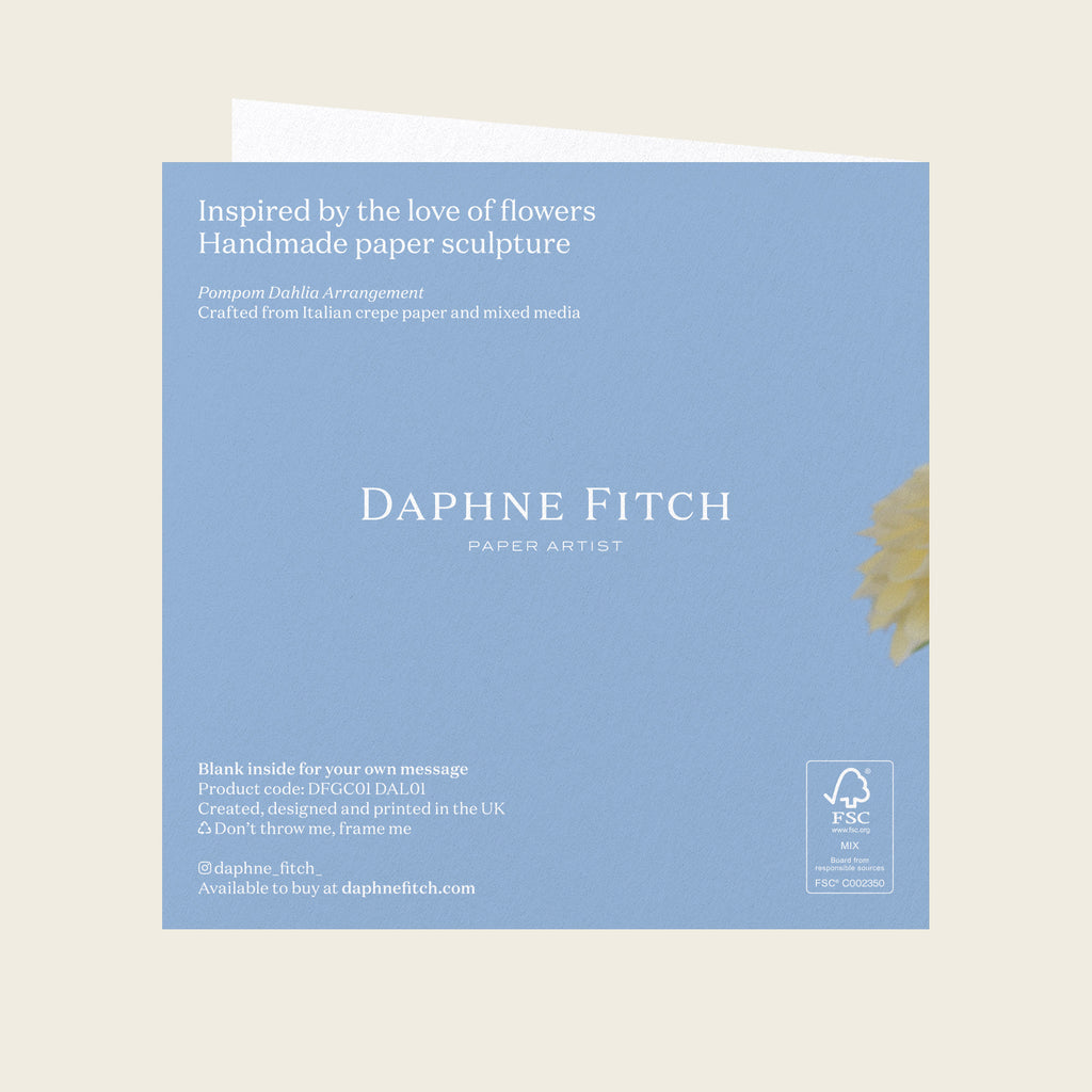 Daphne Fitch Pompom Dahlia Arrangement Greetings Card